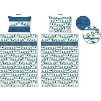 Povlečení TEXTILOMANIE Dětské bavlněné povlečení MIMONI SKATE CREW modré 60 × 70 cm / 140 × 200 cm