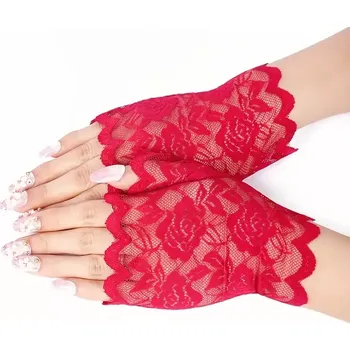 Dámské erotické rukavice IGNITE Dámské bezprstové rukavice červené + Doprava zdarma