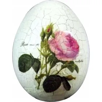 Velikonoční dekorace KERAMICKÉ VELIKONOČNÍ VAJÍČKO S RŮŽOVOU OZDOBOU Velikonoce OZDOBA
