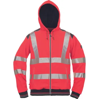 Pánská mikina Cerva Knoxfield Hvps Pracovní mikina HI-VIS 03060073 červená L