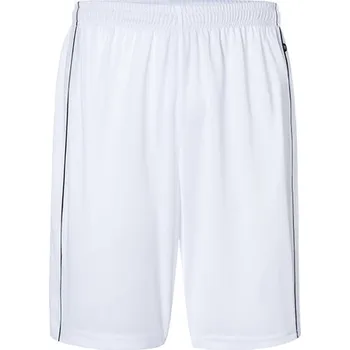 Pánské kraťasy James&amp;Nicholson Unisex sportovní šortky JN387 White-Black M