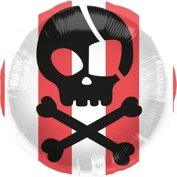 Party dekorace Foliový balonek Pirátská lebka a hnáty, 45 cm