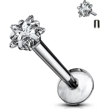 Piercing Šperky4U Piercing do brady - labreta titan hvězda, 1,2 x 8 mm - TIT1045-1208