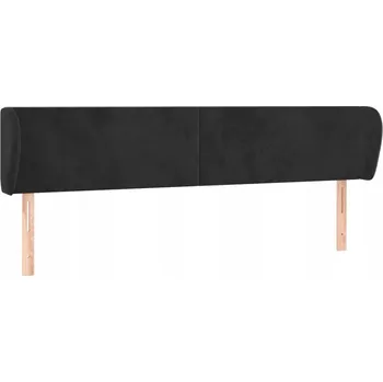 Čelo postele Uszak Samet Černá 203x23x78/88cm