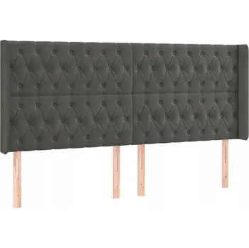 Čelo postele Uszak Samet 183x16x118/128 cm Tmavě šedá