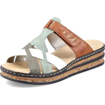 Dámské pantofle Dámské nazouváky RIEKER 62989-90 zelená S5 41