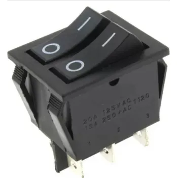Přepínač kolébkový 2x ON-ON 1 pol. 250V/15A - doprodej