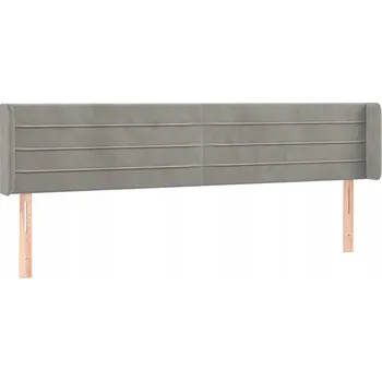 Čelo postele ušák sametové světle šedé 183x16x78/88 cm
