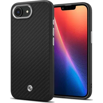 Pouzdro na mobilní telefon Spigen Enzo Aramid MagSafe Matte Black iPhone 16e ACS09153