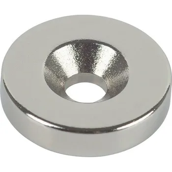 Dekorativní magnet Fix-o-moll Neodymový magnet s otvorem, 10 kg, ø 18 × 4 mm, 4 ks 3562793