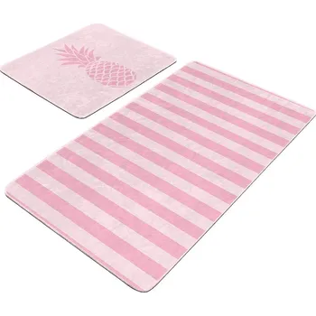 Koupelnová předložka Růžové sametové koupelnové předložky v sadě 2 ks 60x100 cm – Mila Home ID_1736196