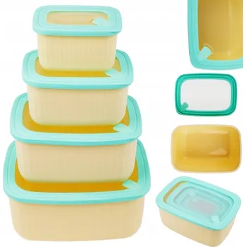 Dóza na potraviny SADA HERMETICKÝCH UZAVÍRATELNÝCH DÓZ NA POTRAVINY LUNCHBOX 4ks