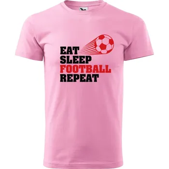 Pánské tričko DOBRÝ TRIKO Pánské tričko Eat sleep football Velikost: XS, Barva: Růžová