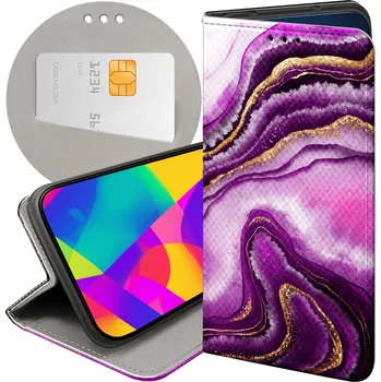 Pouzdro na mobilní telefon POUZDRO S KLOPOU PRO REALME 8 5G RŮŽOVÝ MRAMOR PURPURA RŮŽOVÝ MRAMOROVÉ POUZDRO