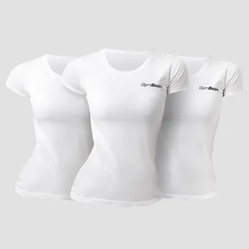 Dámské tričko GymBeam Dámské tričko Basic 3Pack White XXL - 3pack bílá