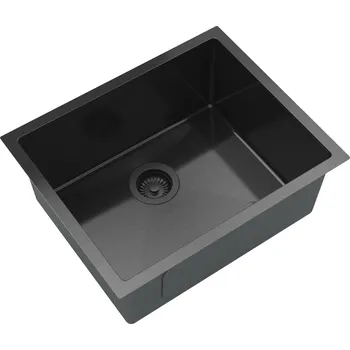 Granitový dřez Gamma Gamma, 1-komorový nerezový dřez 540x440x210 mm, černá, GMA-S5444-BK