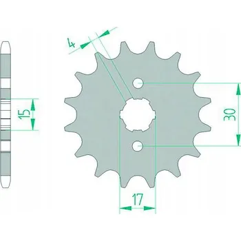 Nářadí na motocykly Přední pastorek Afam 20101, 14 zubů, rozměr 420