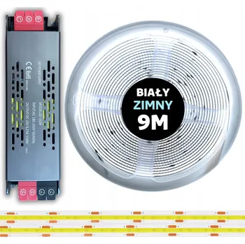 LED osvětlení SADA 9M LED COB pásek 480 diod 6000K studená bílá 24V 10W s napájecím zdrojem