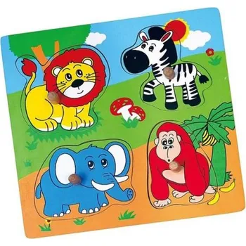 Puzzle Dřevěné puzzle s úchyty pro nejmenší Viga ZOO
