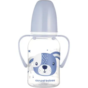 Kojenecká láhev Canpol babies Lahev úzkohrdlá s úchyty CUTE ANIMALS 120ml pejsek