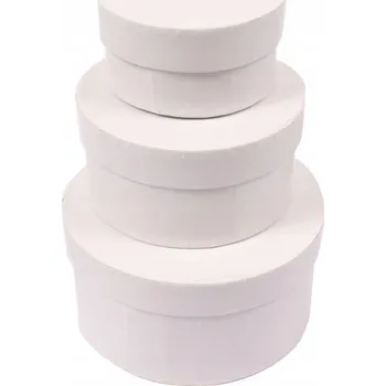 Obraz DIY Kulatá kartonová krabička s víkem, 3 různé velikosti