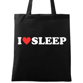 Nákupní taška Bavlněná taška Miluju spánek I Love Sleep (Barva: Černá)