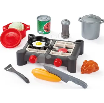 Dětská kuchyňka Kuchyňka s hrnci a pánví 100% Chef Écoiffier s vajíčkem a kuřátkem 14 dílů od 18 měsíců
