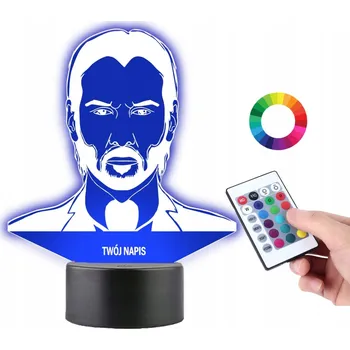 Lampička LAMPKA na SKLE Statuetka John Wick 3D LED RGB + DÁLKOVÝ OVLADAČ 16 BAREV