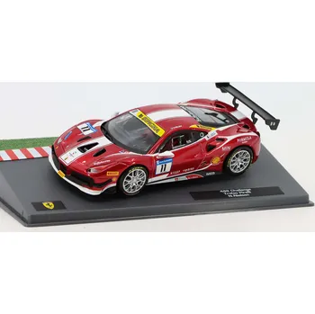 autíčko Edicola Ferrari 488 GTB N11 Challenge Trofeo 1:43 - časopis s modelem Ferrari 488 GTB N11 - kovový model auta 1/43