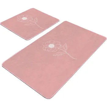 Koupelnová předložka Růžové sametové koupelnové předložky v sadě 2 ks 60x100 cm – Mila Home ID_1736186