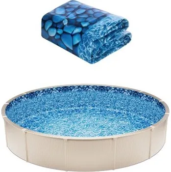 VEVOR 24 stopová kulatá nadzemní bazénová fólie, jednovrstvá bazénová fólie, standardní rozměr, výška stěny 52 palců, určená pro nadzemní bazény s ocelovými stěnami