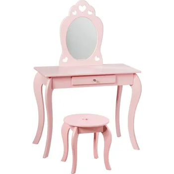 Toaletní stolek 2energy Dětský toaletní stolek s taburetkou Layla 2v1 | růžový