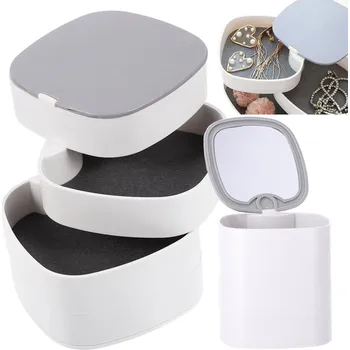 Šperkovnice Verk Skříňka na kosmetiku organizér šperkovnice se zrcadlem 4 úrovně