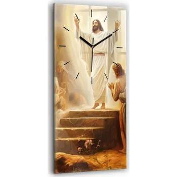 Hodiny Tiché nástěnné hodiny ze skla do obýváku Ložnice Vzkříšení Ježíše