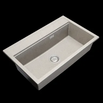Granitový dřez Gamma Advance, 1-komorový granitový dřez 805x505x210 mm, béžová, GMA-ZLE000116