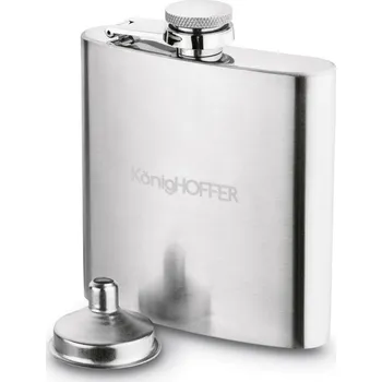 Placatka Láhev placatka nerez, trychtýř, 170ml, stříbrná matná