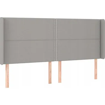 Čelo postele s ušima 203x16x118/128 světle šedé