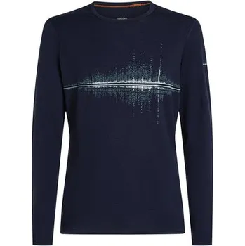 Icebreaker Mens Merino 200 Oasis LS Crewe Snow Wave, Midnight Navy M + Dárek a Doprava zdarma