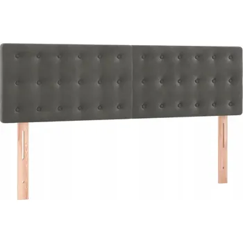 Čelo postele sametové, tmavě šedé, 144x78/88 cm, 2 ks