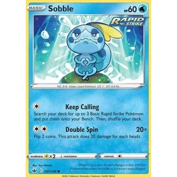 Sběratelská karetní hra Pokémon CRE 041/198 Sobble - Chilling Reign Stav: Near Mint, Verze: NORMAL