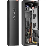 Trezor na zbraně VEVOR 5 Rifles, trezor na pušky s otiskem prstu a digitálním zámkem, skříňka na zbraně s vestavěnou úložnou skříňkou, odnímatelná úložná police na domácí dlouhé zbraně a pistole