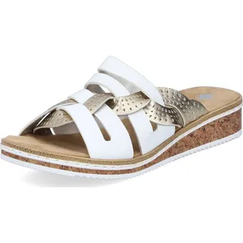 Dámské pantofle Dámské nazouváky RIEKER V3678-80 bílá S5 41