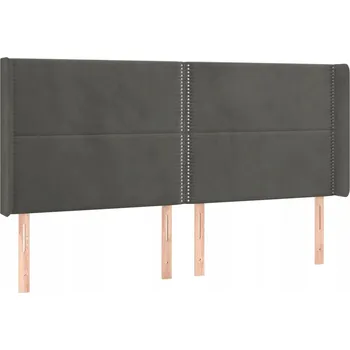 Čelo postele ušák samet tmavě šedé 183x16x118cm