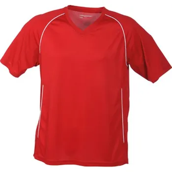 Pánské tričko James&amp;Nicholson Unisex funkční triko JN386 Red-White XXL