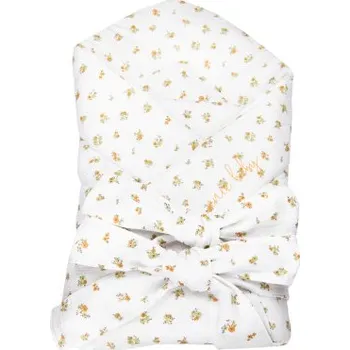 Zavinovačka enie baby Mušelínová zavinovačka 80x80cm bílá se zelenými květy