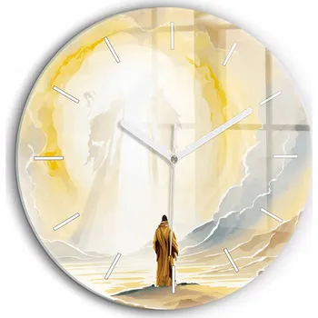 Hodiny Skleněné hodiny s motivem Tichý Klasický Nástěnné Svatá Rodina v nebi
