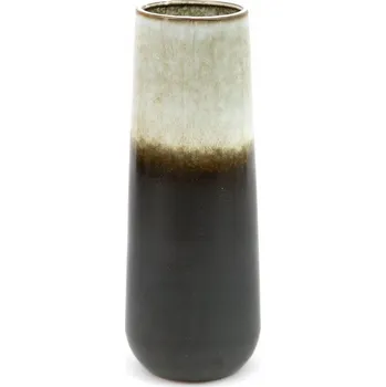 Váza VÁZA HNĚDÁ ŠEDÁ 33cm LESKLÁ MATNÁ 30 KERAMIKA
