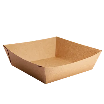 Jednorázové nádobí EcoPack Papírová miska EKO na hranolky / fast food 139x139x42 mm kraft ideal pack® ba1/100 ks