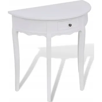 Konferenční stolek Bílý konzolový stolek 80x40x78 cm, MDF + borové dřevo