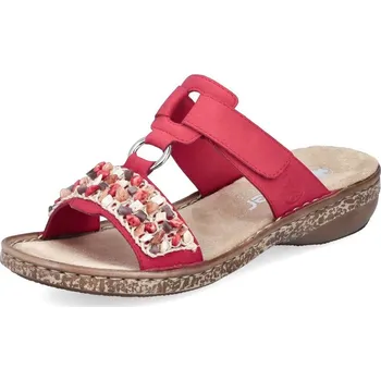 Dámské pantofle Dámské nazouváky RIEKER 62815-33 červená S5 38